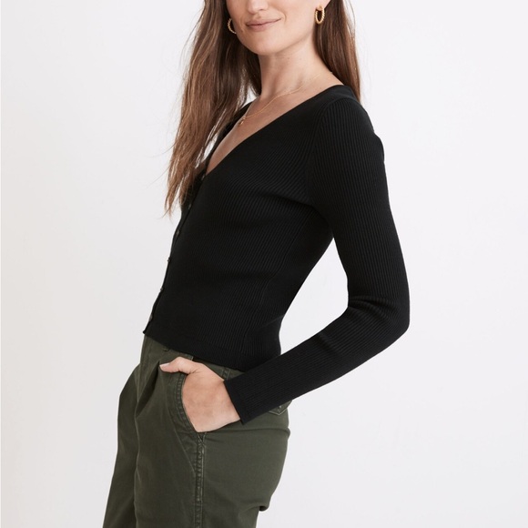 Madewell Carmen Crop Cardigan Sweater - Picture 3 of 9